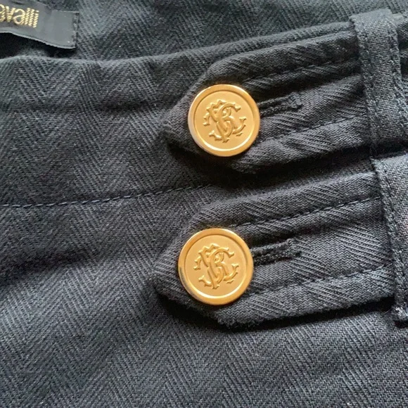 Roberto Cavalli Build - in Belt Black Denim Pant